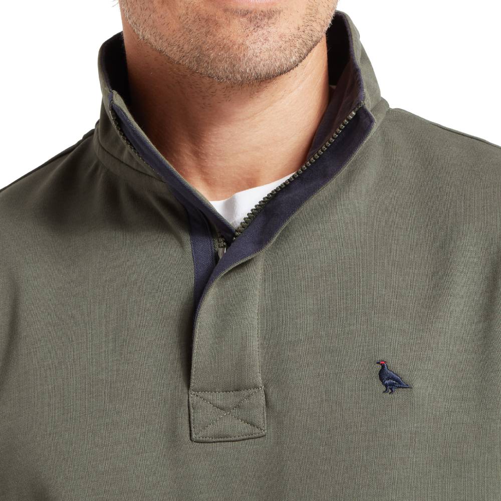 Beetle Green Men's Jumper with 1/4 Zip