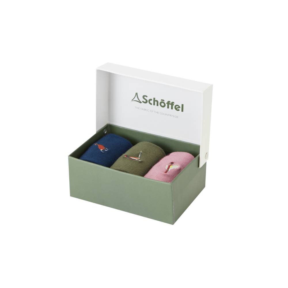 Set of 3 Striped Ladies Socks in Gift Box