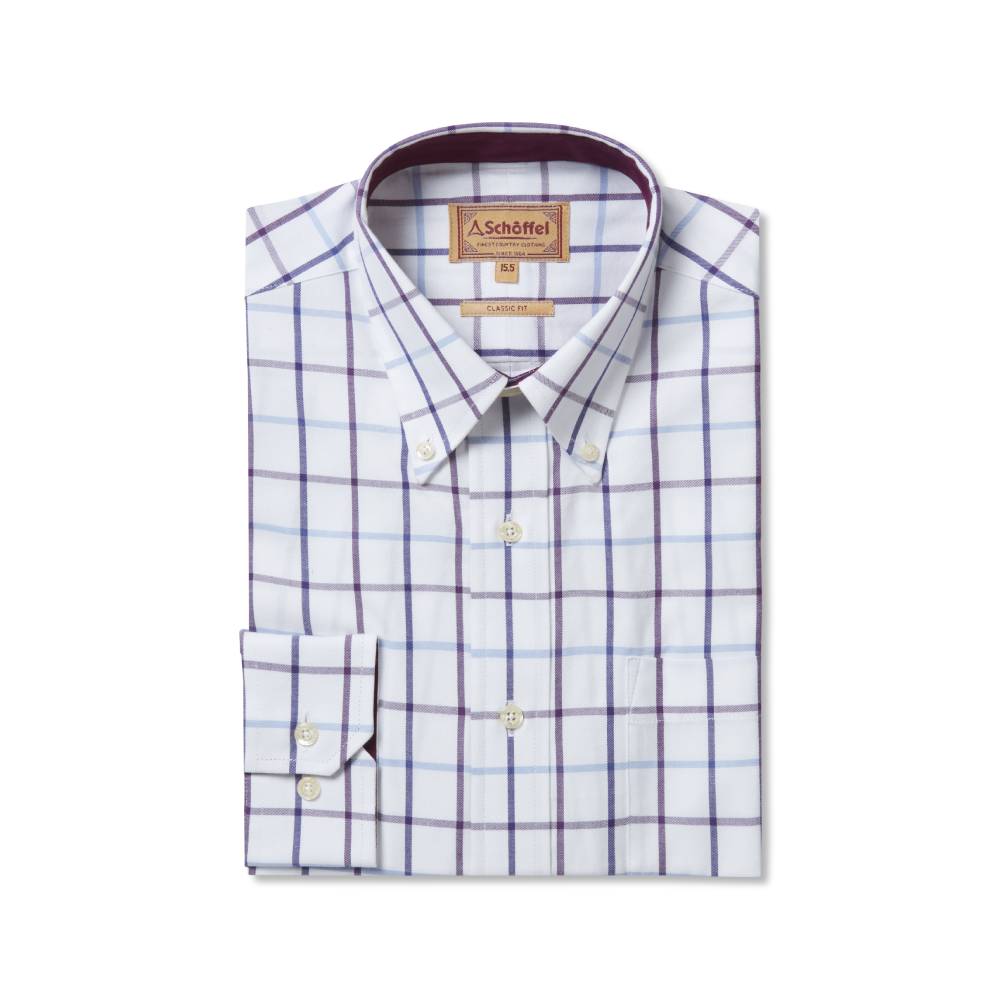 Brancaster Shirt Wide Check (Purple)