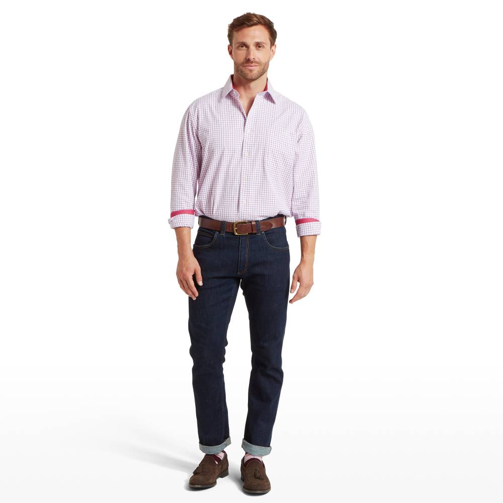 Classic Men's Schoffel Shirt in Red Check