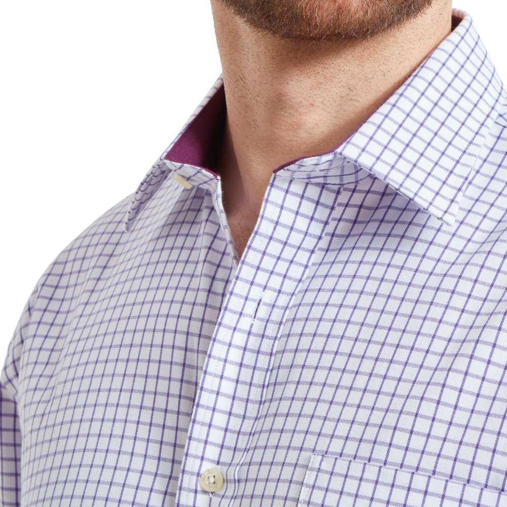 Purple Men's Shirt with Classic Collar