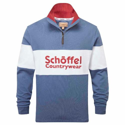 Schoffel Exeter Heritage ¼ Zip Unisex (Stone Blue)