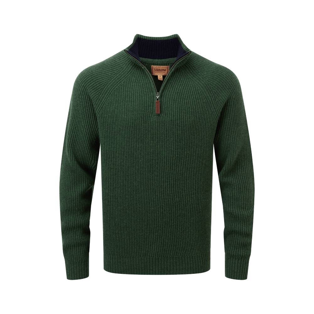 Schoffel Forres Lambswool 1/4 Zip Jumper (Evergreen)