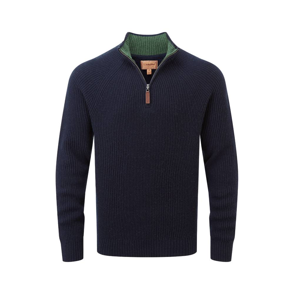 Schoffel Forres Lambswool 1/4 Zip Jumper (Navy)