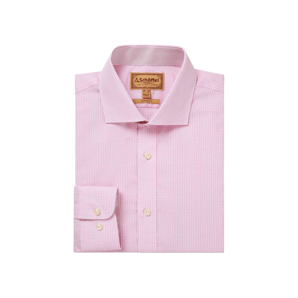 Schoffel Greenwich Tailored Shirt (Light Pink Micro Check)