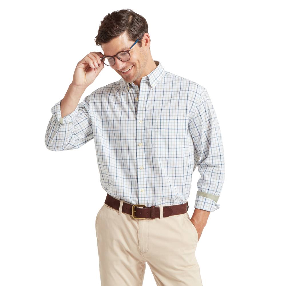 Schoffel Holkham Classic Men's Shirt (Deep Ocean Blue/Agave Green)