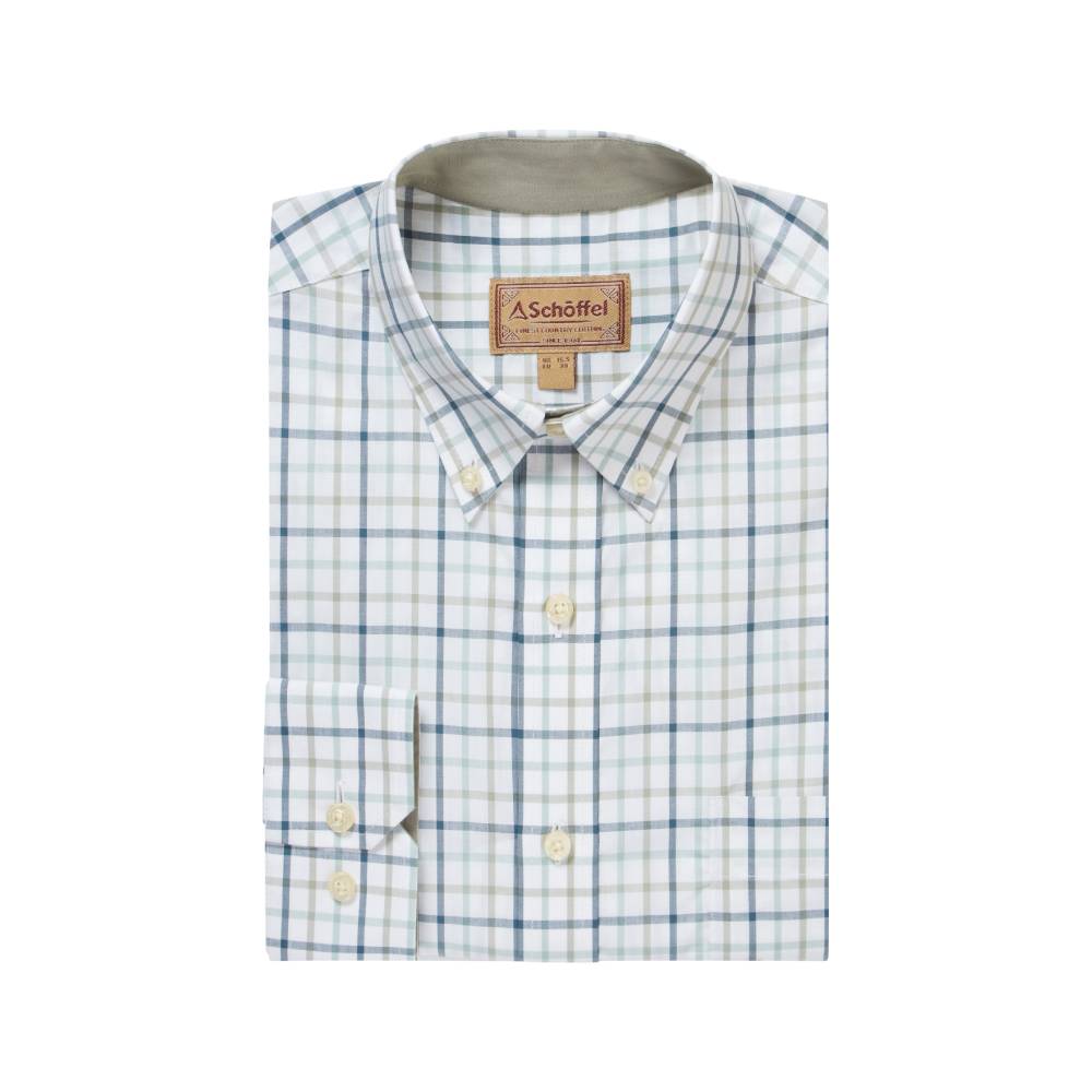 Schoffel Holkham Classic Men's Shirt (Deep Ocean Blue/Agave Green)