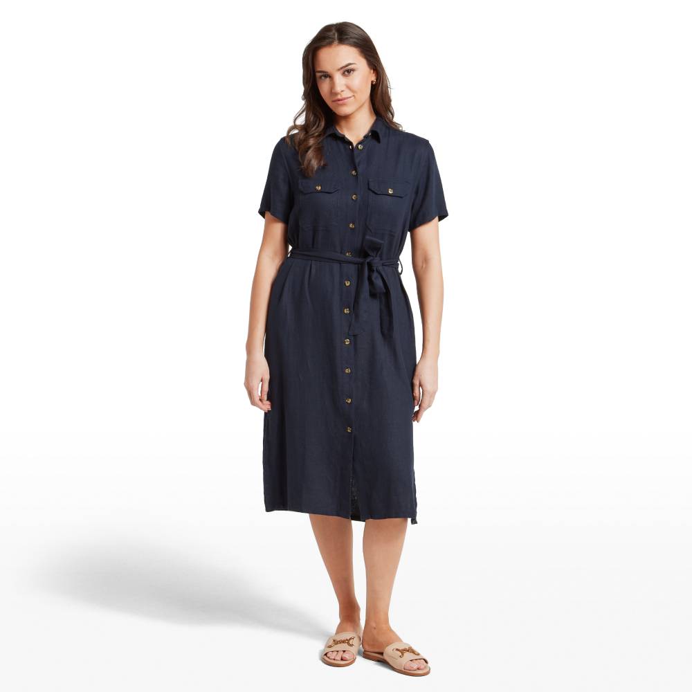 Schoffel Daisy Linen Dress (Navy)