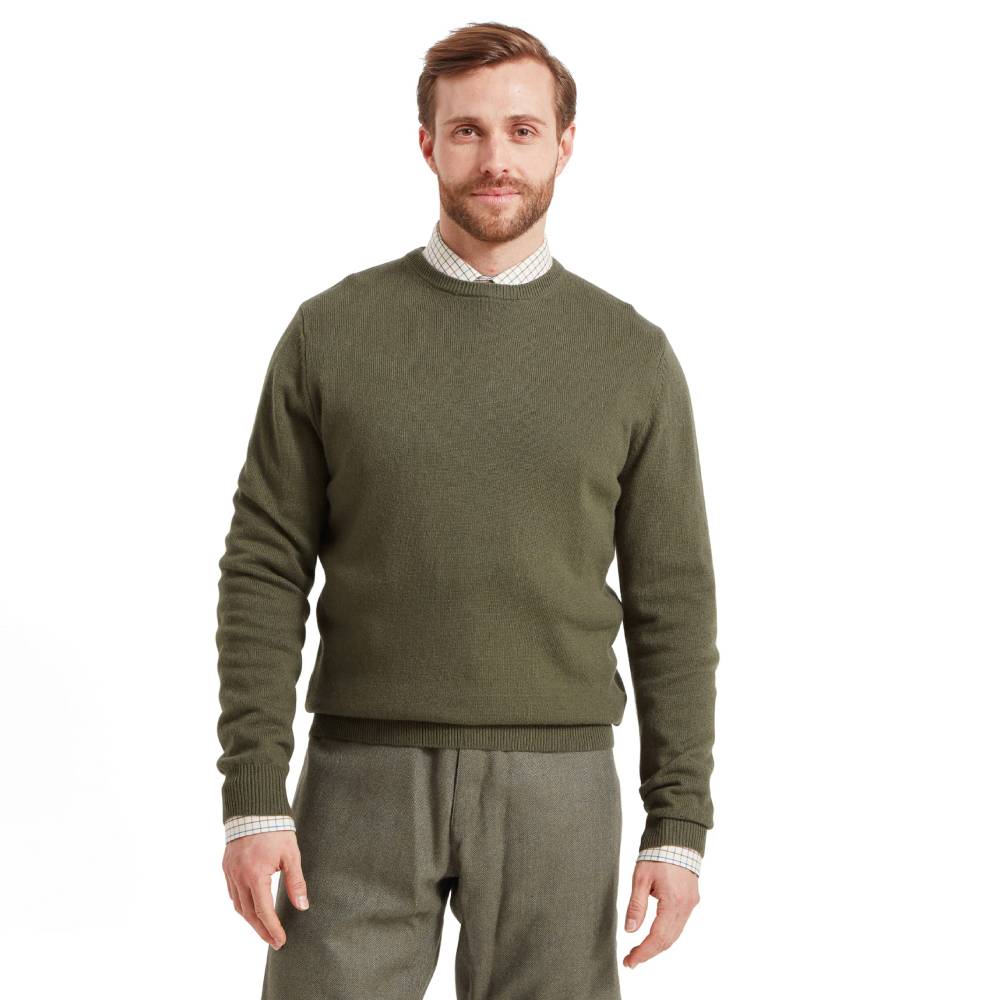 Schoffel Lambswool Crew Neck Jumper (Moss)