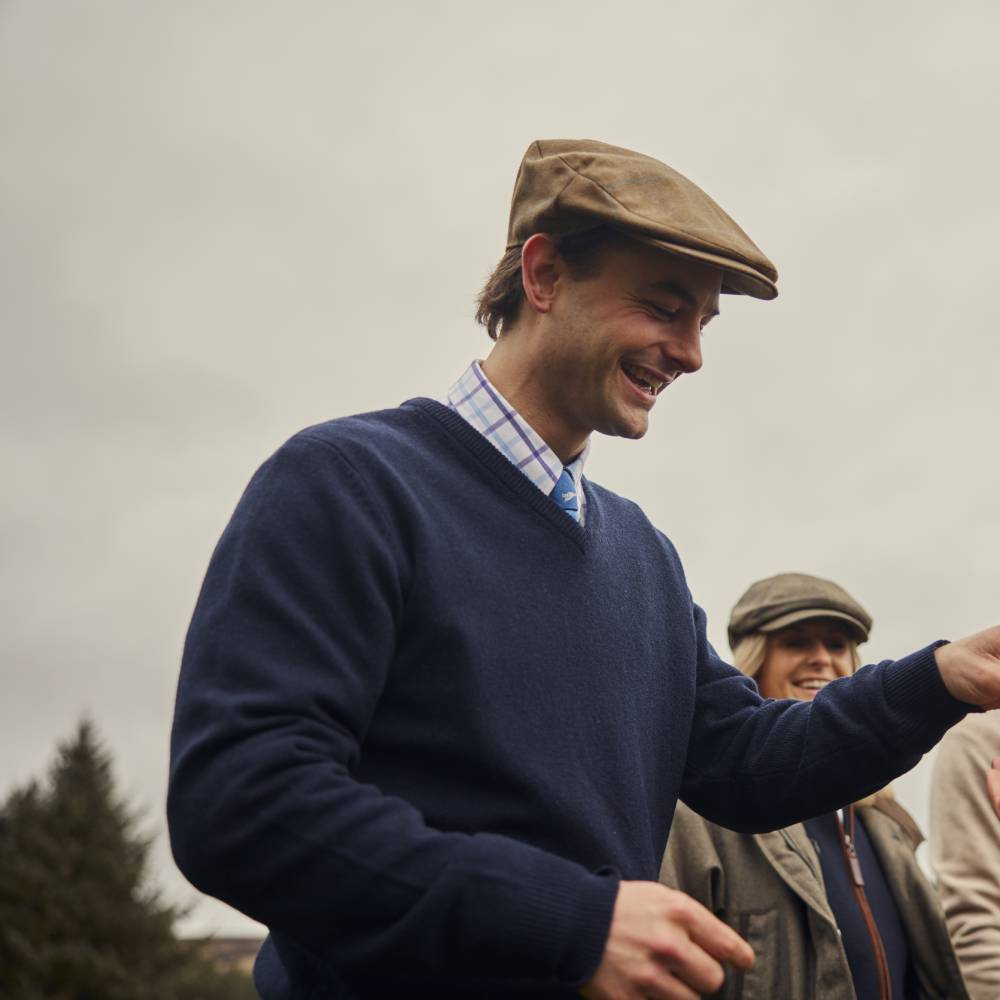 Schoffel Lambswool V Neck Jumper (Navy)