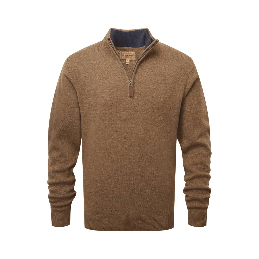 Schoffel Lambswool 1/4 Zip (Coffee)
