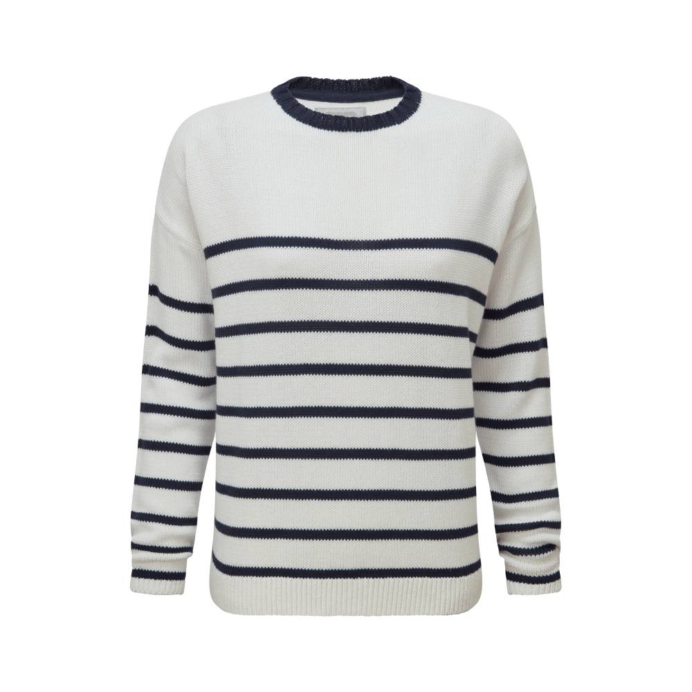 White and Navy Striped Jumper Womens