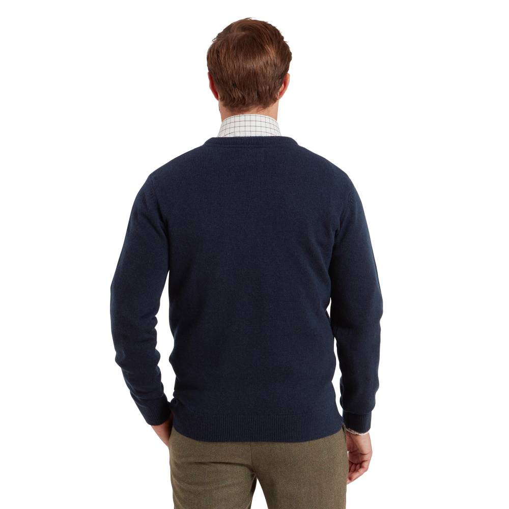 Lewis Lambswool Navy Jumper for Men
