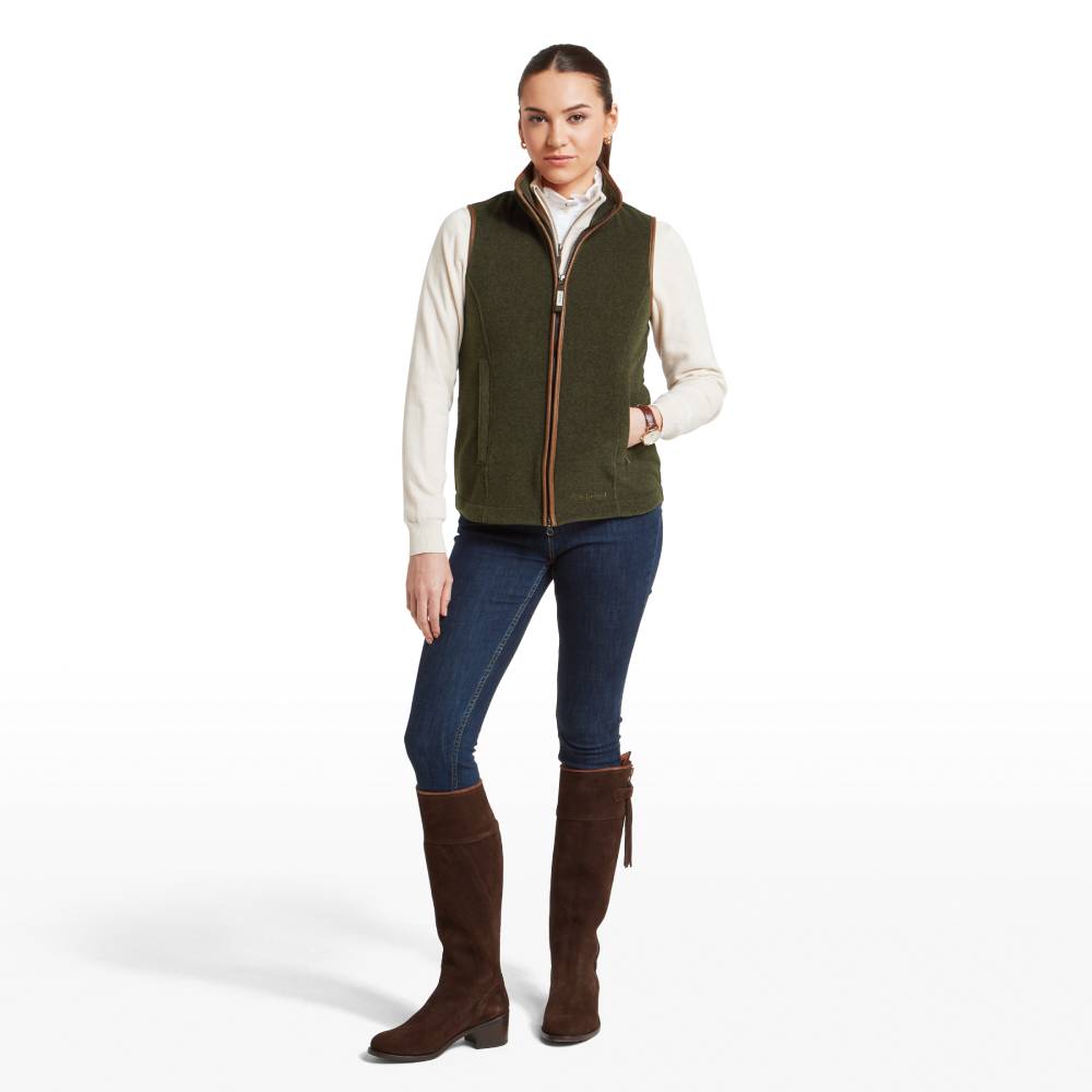Ladies Schoffel Gilet in Dark Olive Green
