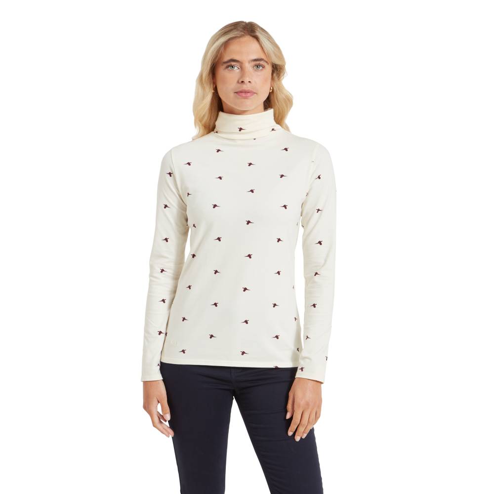 Women's Long Sleeve Top with Pheasant Print