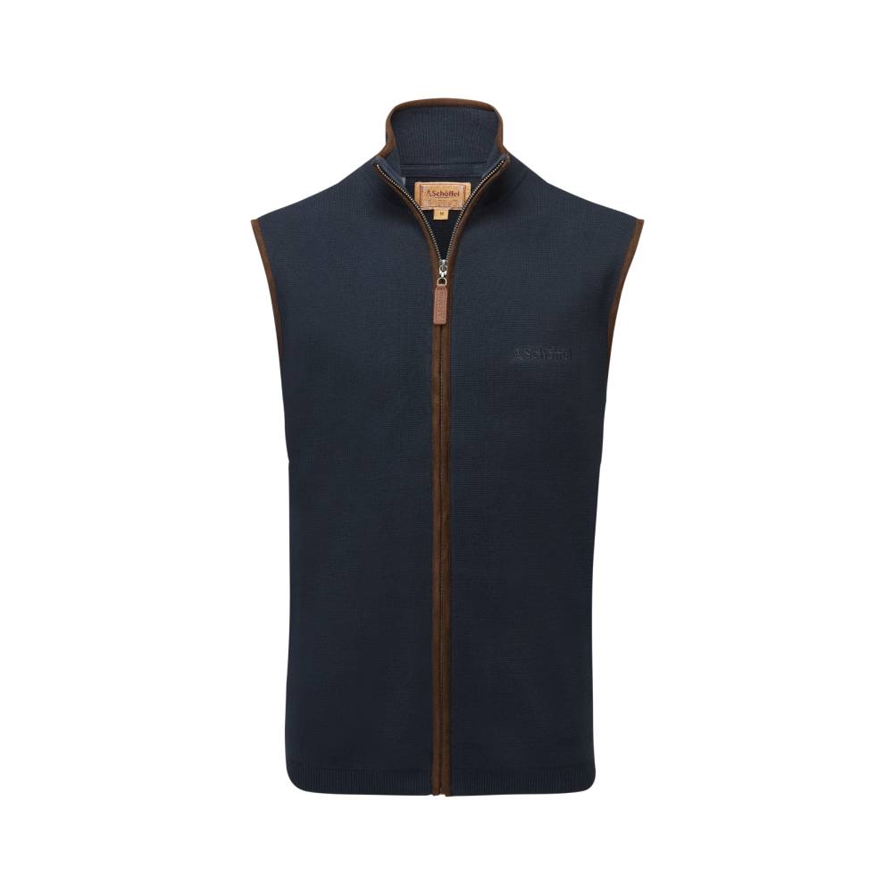 100% Cotton Schoffel Gilet in Navy