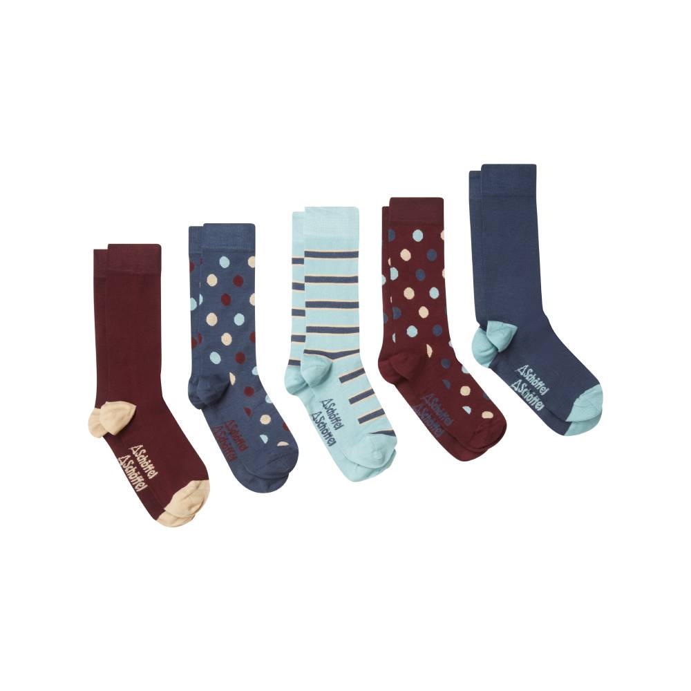 Schoffel Men's Bamboo Sock (Pale Blue Mix) Box of 5