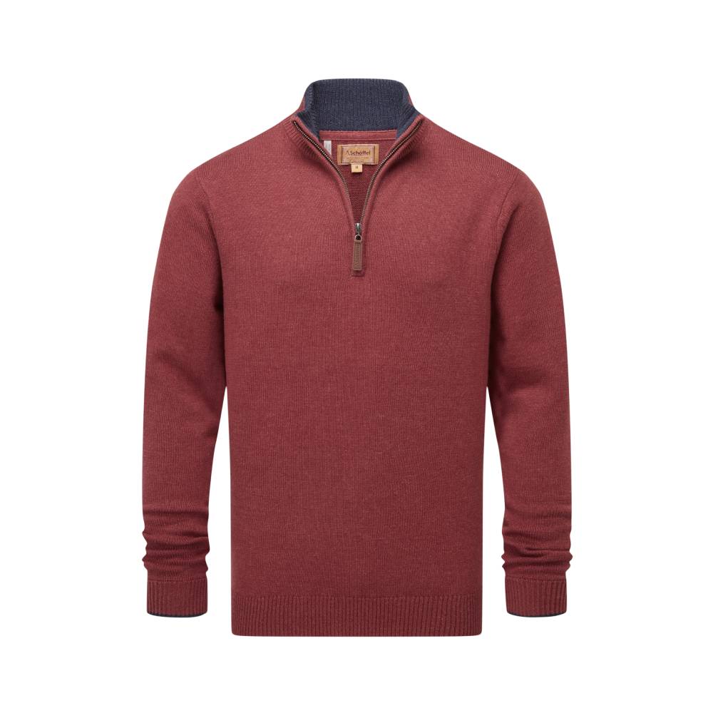 Men's Red Jumper with 1/4 Zip Neckline