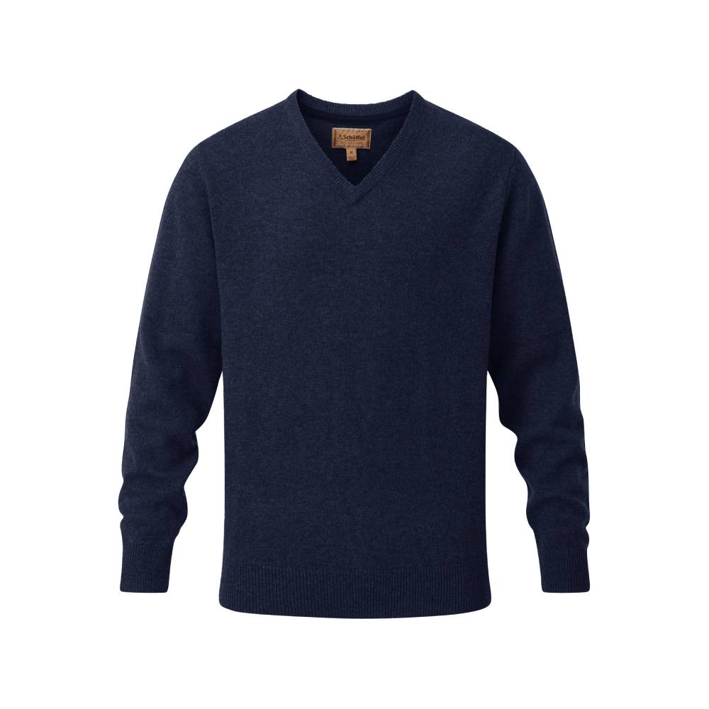 Schoffel V Neck Jumper in Navy Blue