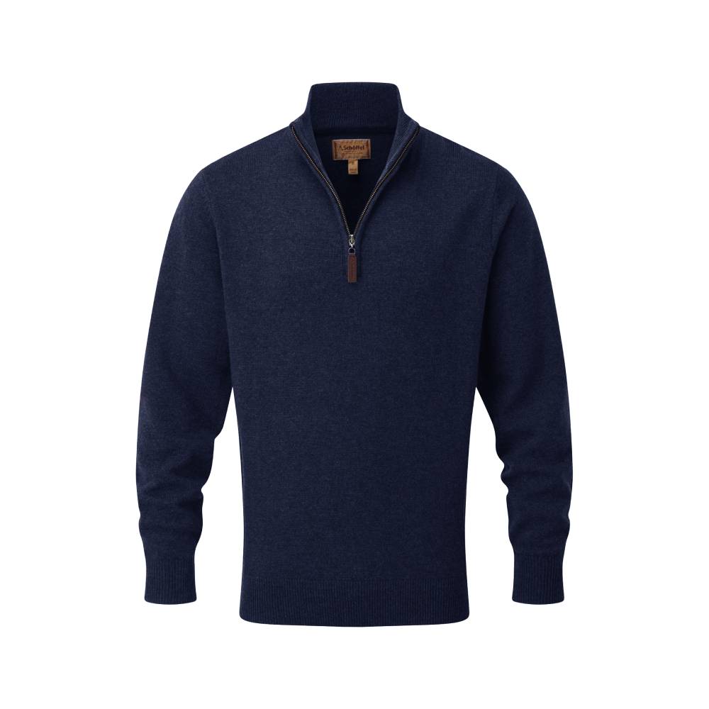 Schoffel Lambswool 1/4 Zip Jumper  (Navy)