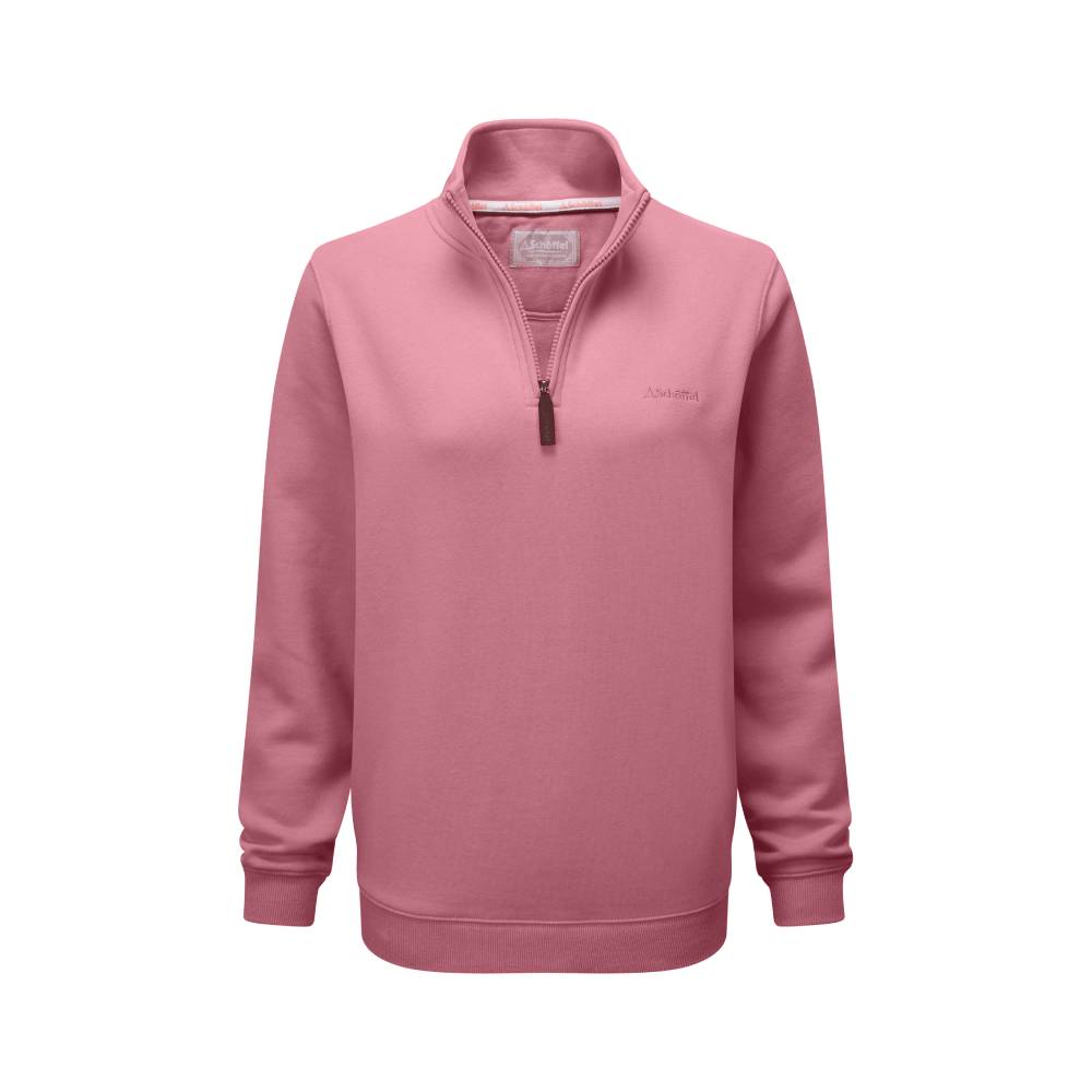 Ladies Pink Sweatshirt with Quarter Zip