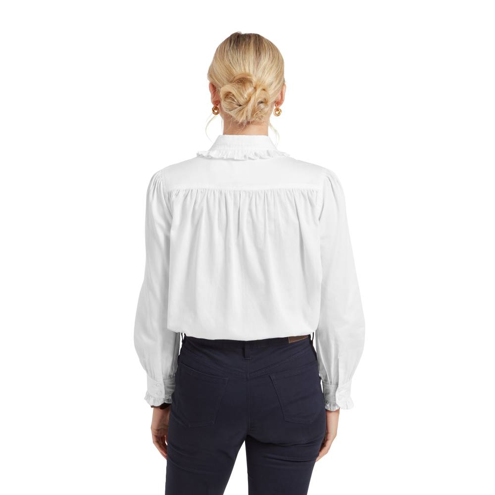 Ladies Long Sleeve Shirt with Frill Collar and Cuffs