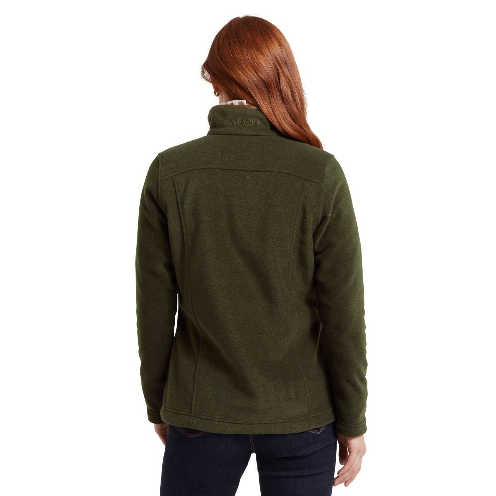 Regular Fit Schoffel Fleece Jumper in Dark Olive