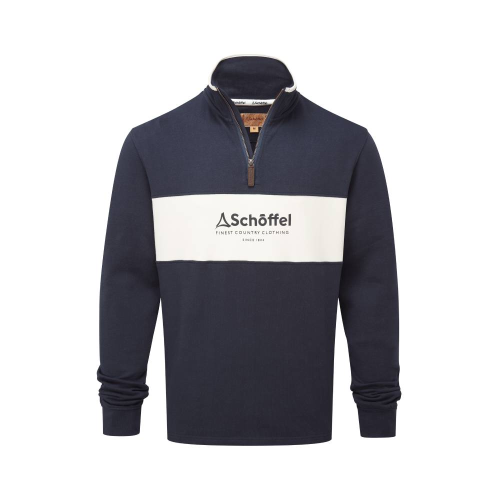 Schoffel Trencrom Men's 1/4 Zip Sweatshirt (Navy/Stone)