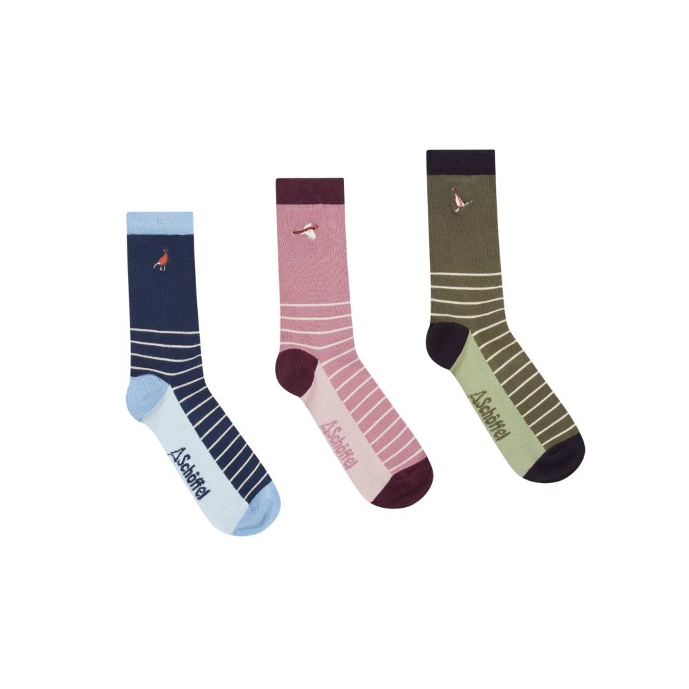 Pack of 3 Ladies Bamboo Socks with Pheasant Design