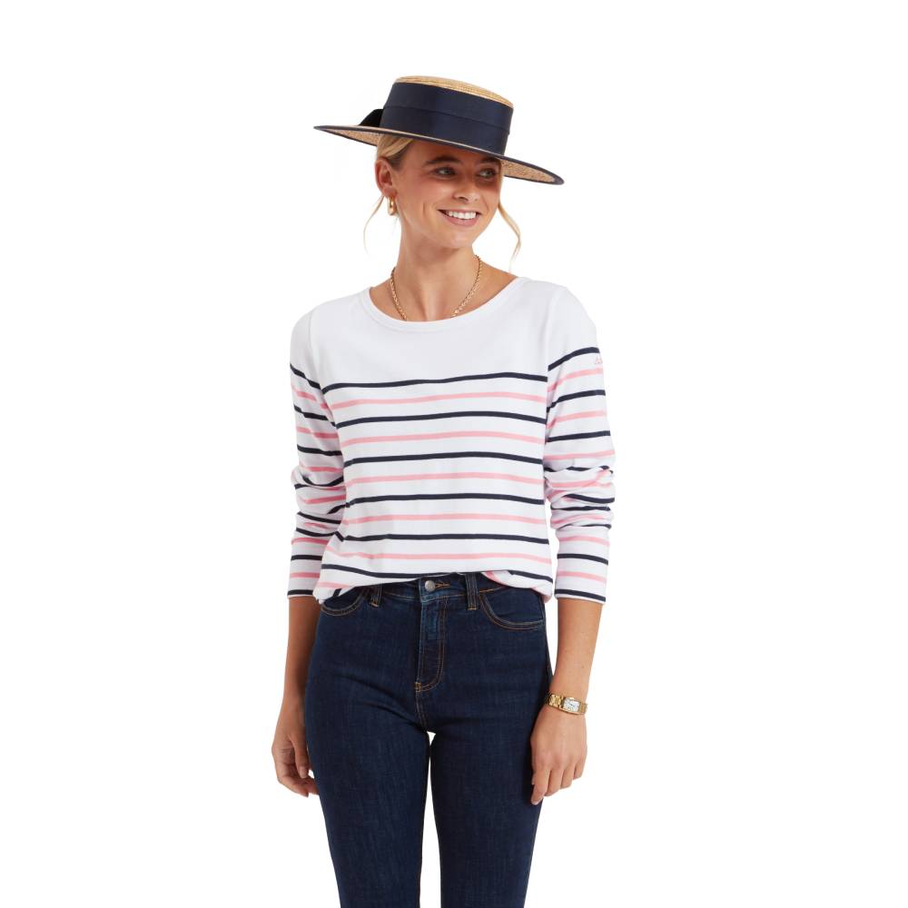 Schoffel Beauport Top (White/Navy/Flamingo)