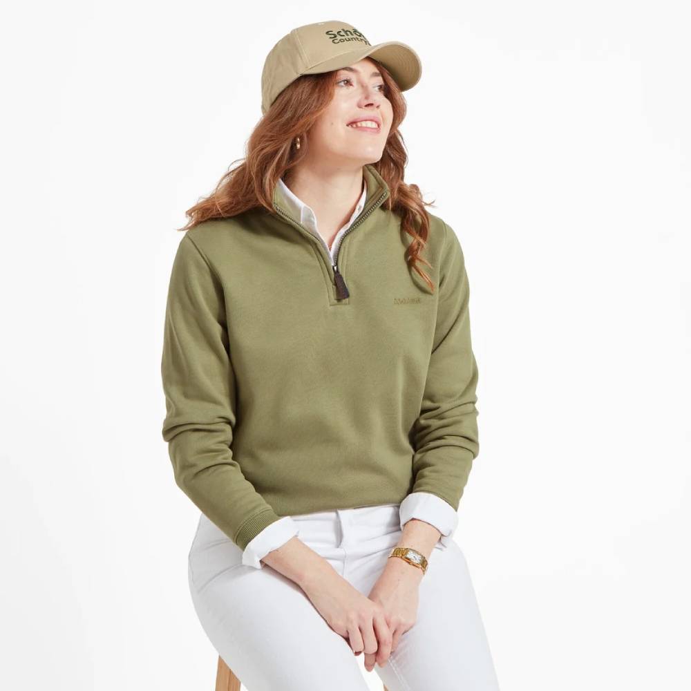 Ladies Schoffel Jumper with Quarter Zip Neck