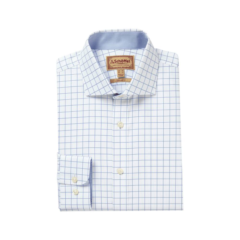 Schoffel Greenwich Tailored Shirt (Light Blue Check)