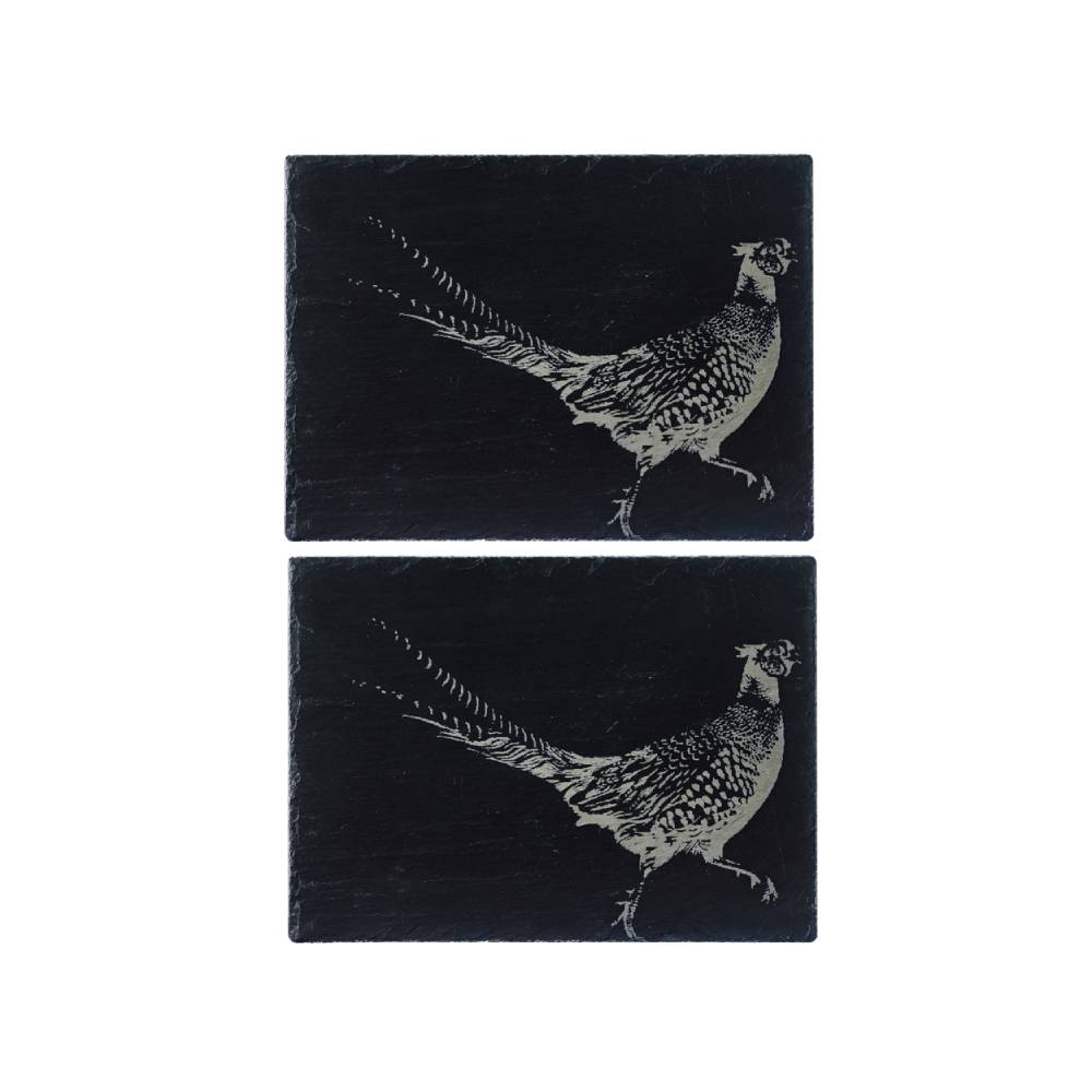 Engraved Table Mats with Pheasant Design