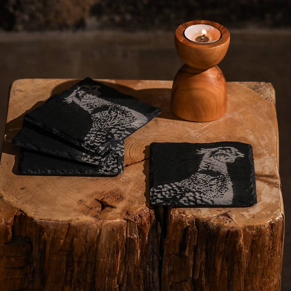 Engraved Pheasant Coasters from Selbrae House