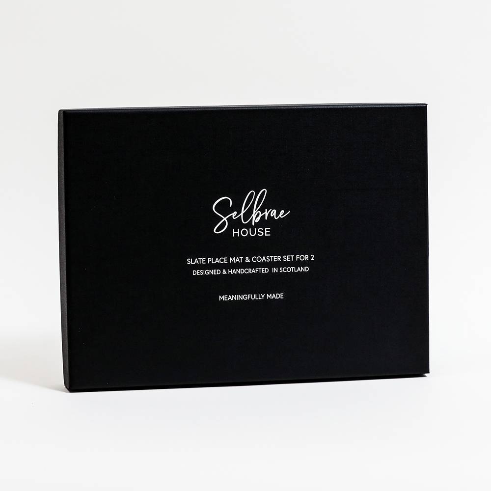 Black Gift Box for Selbrae House Placemats and Coasters