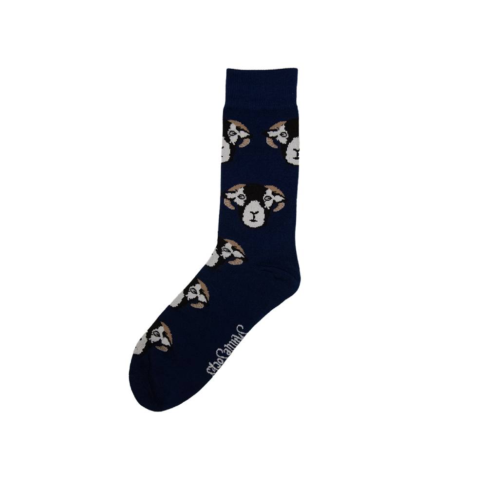 Cotton Crew Socks in Navy Blue