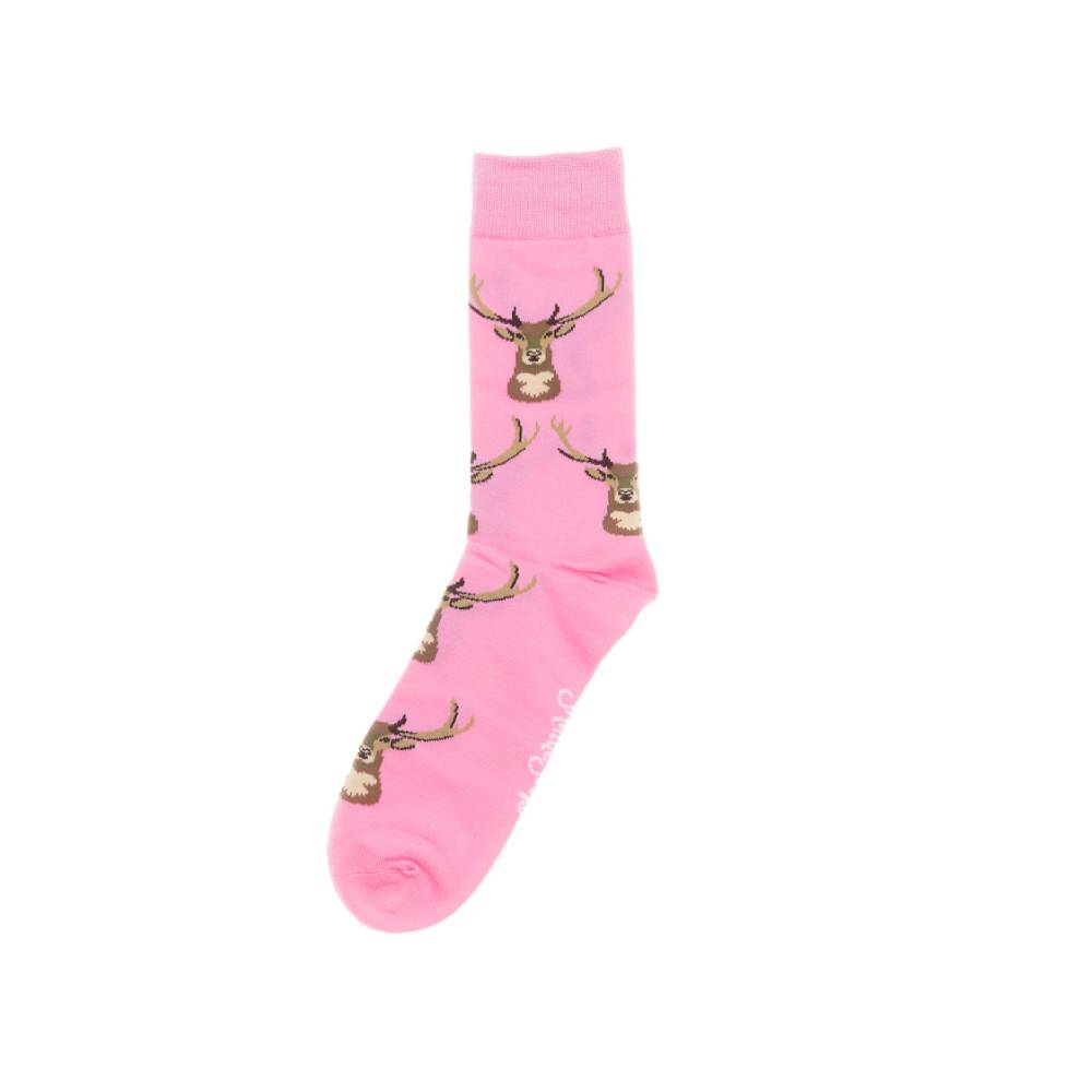 Stag Design Pink Cotton Socks