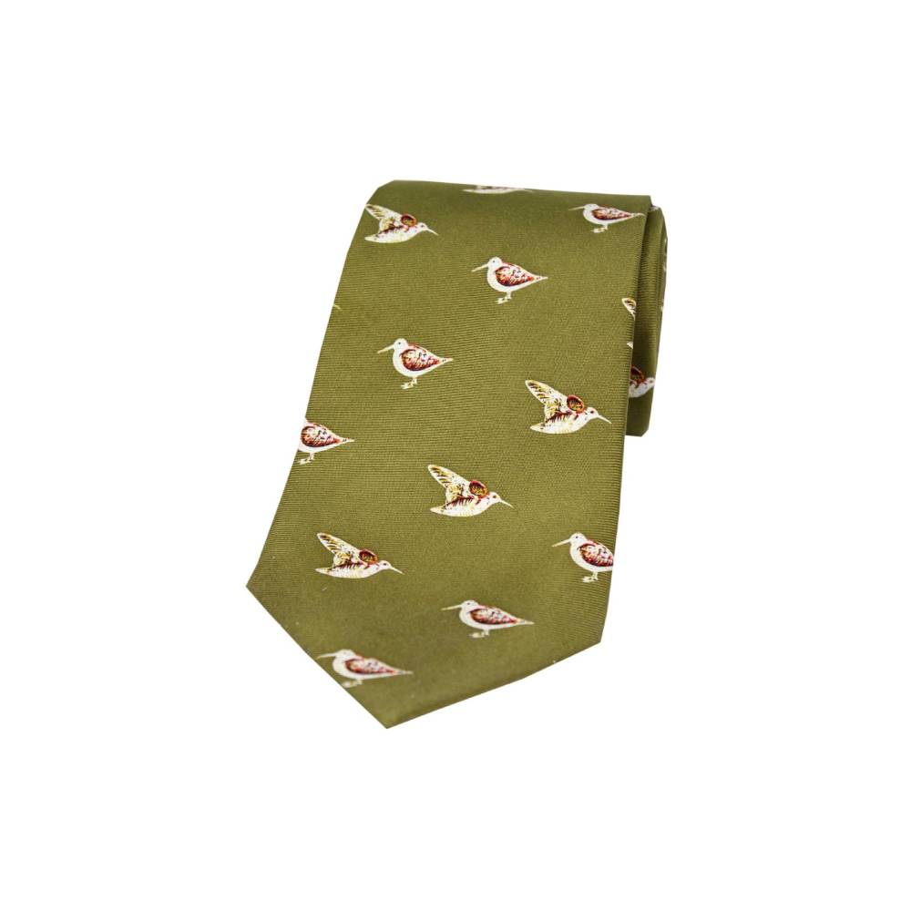 Soprano Standing Woodcock Country Silk Tie (Country Green)