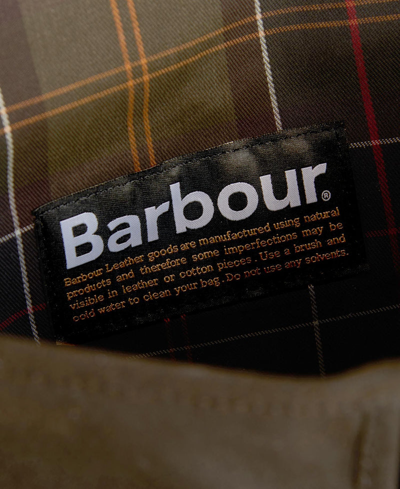 Barbour Wax Leather Tarras Bag (Olive)