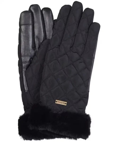Barbour Norwood Quilted Gloves (Black)