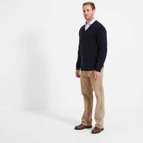 Schoffel Lambswool V Neck Jumper (Navy)