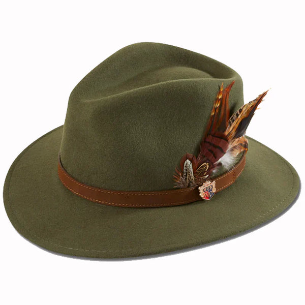 Richmond Unisex Felt Hat (Olive)