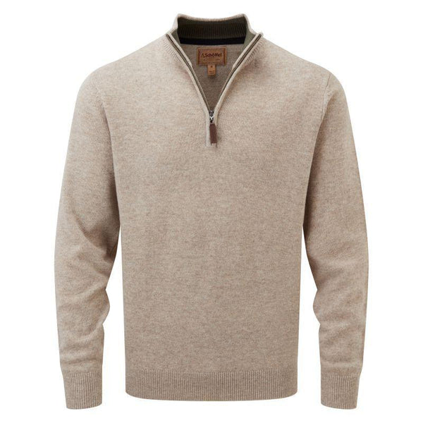 Lambswool 1/4 Zip Jumper  (Oat)