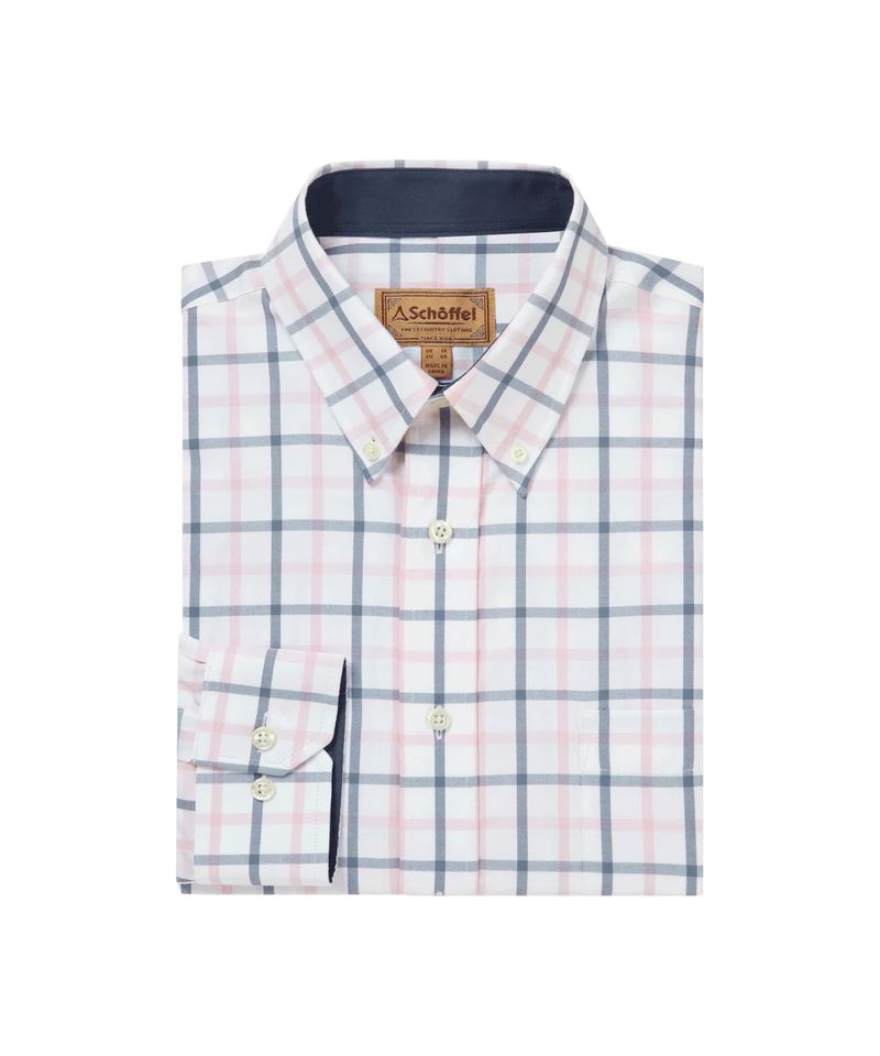 Schoffel Brancaster Classic Shirt (Stone Blue Check)