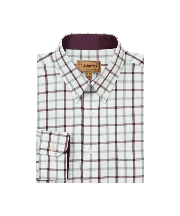 Schoffel Brancaster Classic Shirt ( Wine Check )