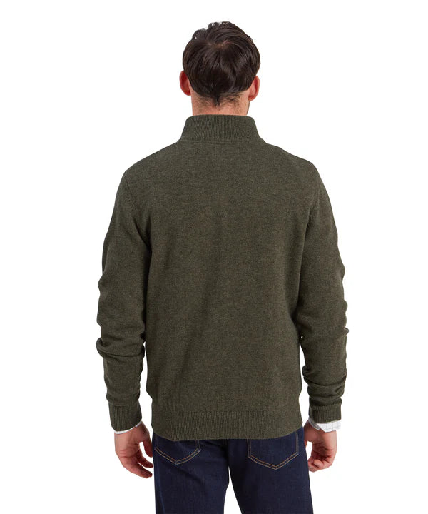 Schoffel Carlton Cotton Cashmere 1/4 Zip Jumper (Loden)