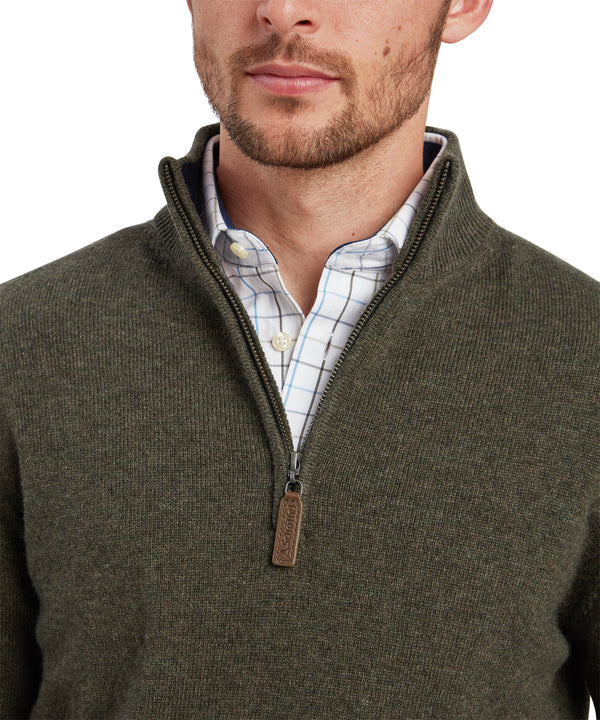 Schoffel Carlton Cotton Cashmere 1/4 Zip Jumper (Loden)