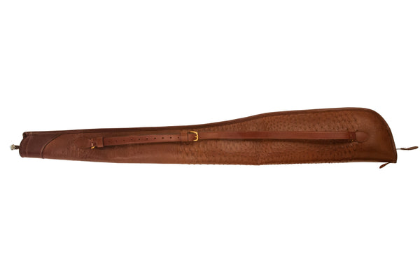 Handmade Ostrich Leather and Fleece Gun Slip (Oxblood)