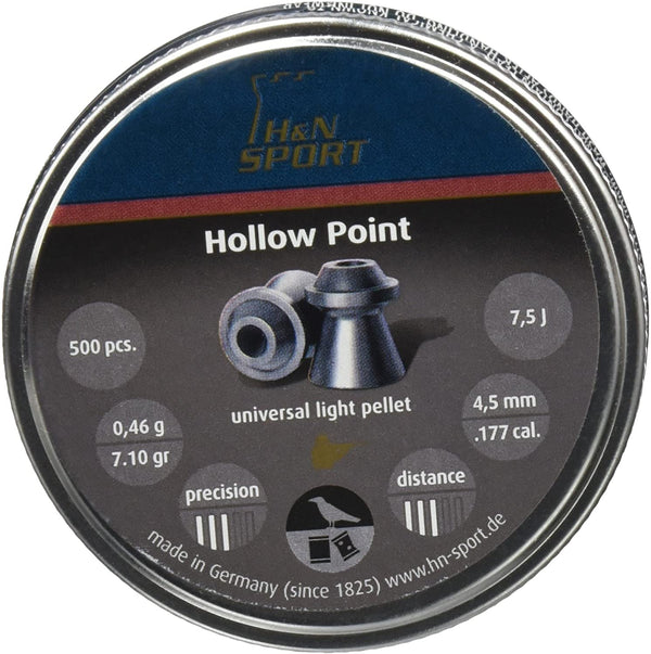 H&N Sport .177 Hollow Point tin of 500 pellets