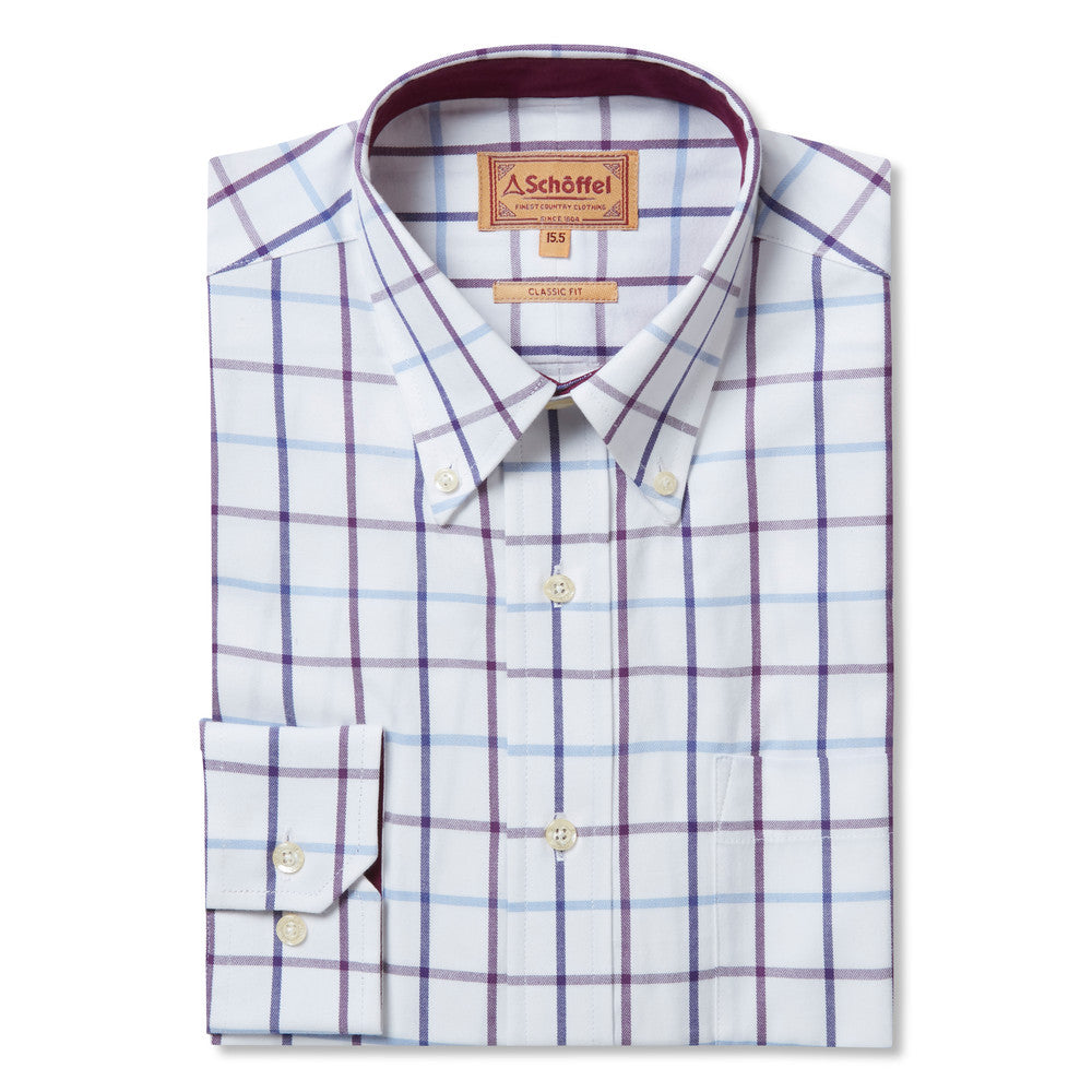 Brancaster Shirt Wide Check (Purple)